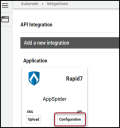 AppSpider Connector - Configuration Button Location